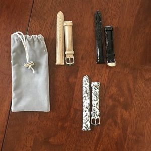 Michele leather 20mm watch bands.